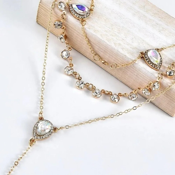 NEW! Dainty Boho Minimalist Gold Layered Necklace/ Y-Necklace - Picture 3 of 9